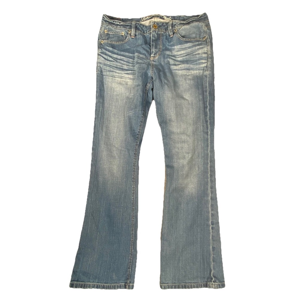American Eagle True Boot‎  Jeans Women's 10 Short 32x31 Whiskered Y2K  Cowgirl